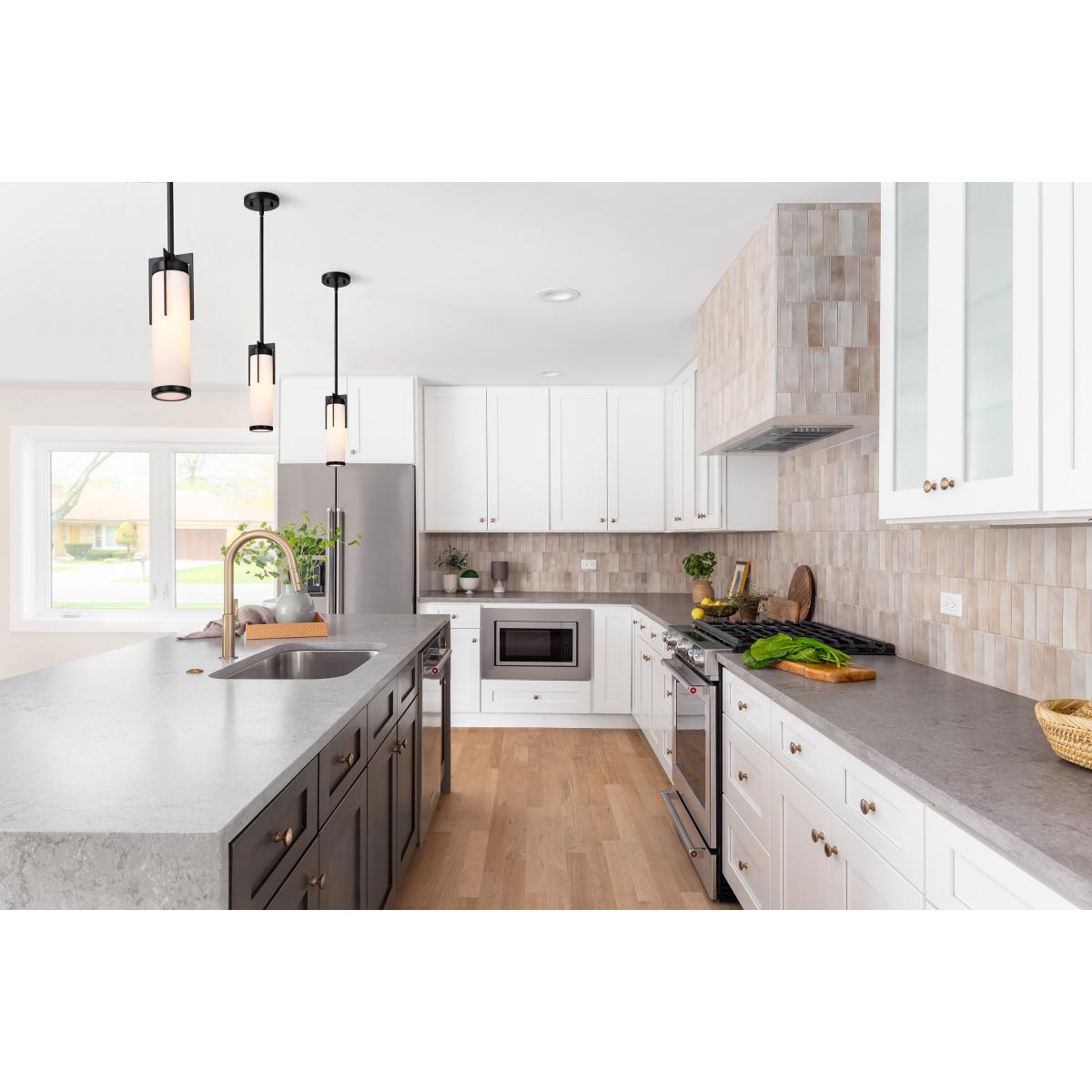 60-8053 ROSELLE MINI PENDANT Roselle; Mini Pendant; Matte Black with White Glass - Cheap-Us