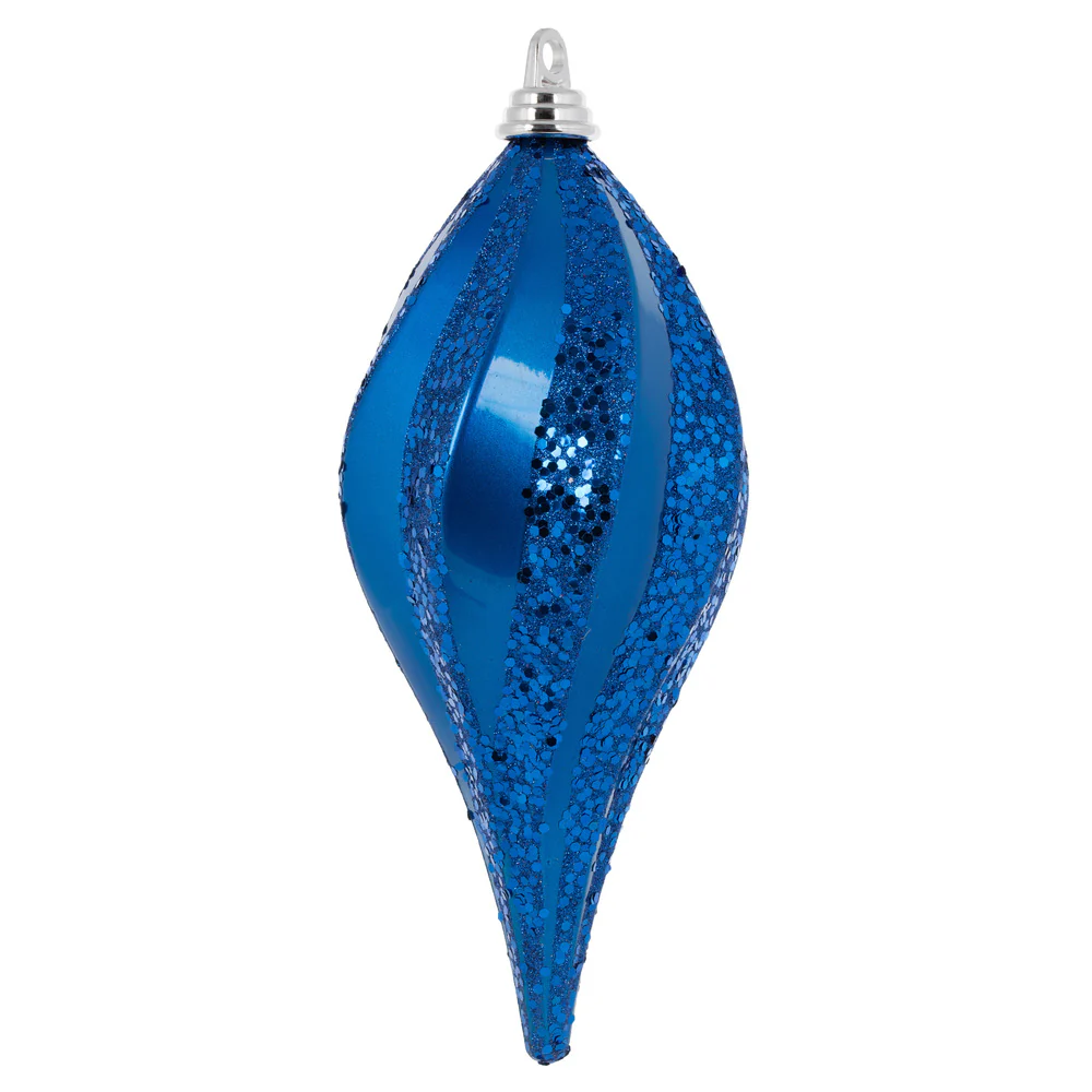 Vickerman 12'' Blue Glitter Swirl Drop Christmas Ornament - Cheap-Us