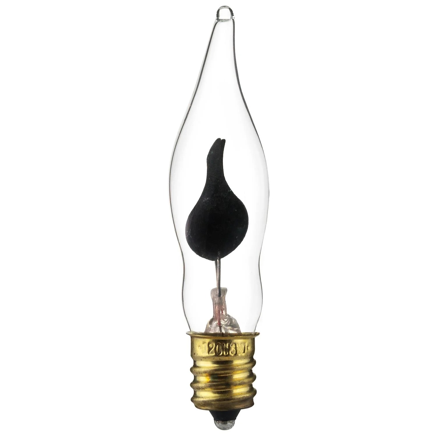 Sunlite 3 Watt Petite Flicker Bulb, Candelabra E12 Base, Clear, 12 Pack - Cheap-Us