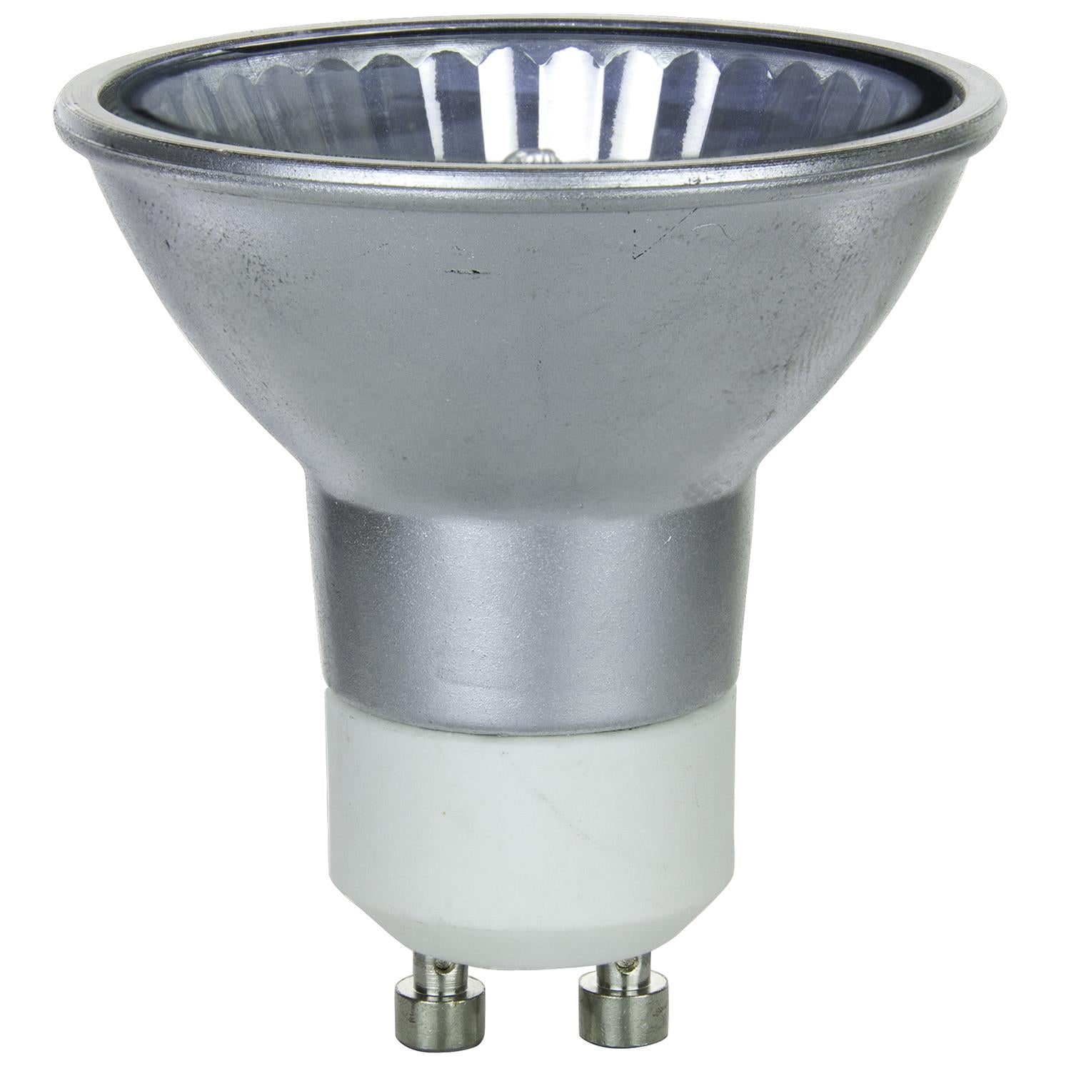 Sunlite 50 Watt, 38° Flood, Silver Back MR16 Mini Reflector with Cover Guard, GU10 Base - Cheap-Us