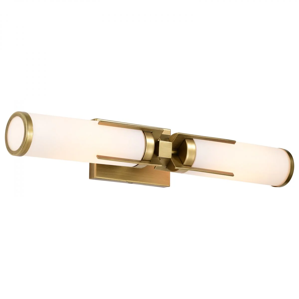 60-8042 ROSELLE 2 LIGHT VANITY Roselle; 2 Light Vanity; Natural Brass with White Glass - Cheap-Us