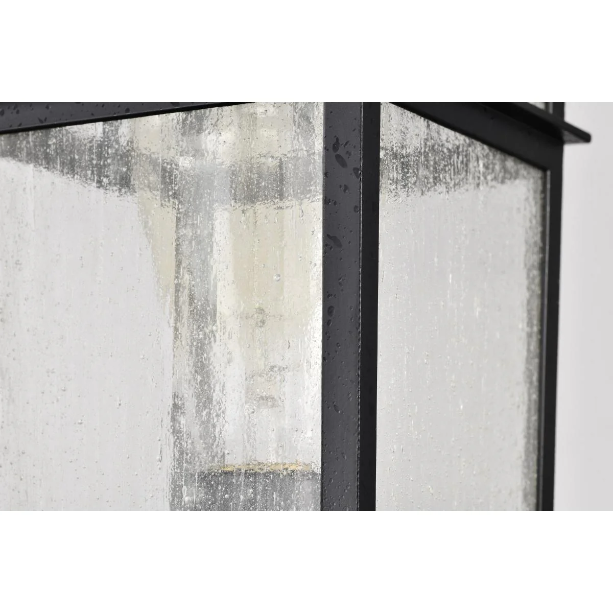 60-5956 COVE NECK 1LT OUTDOOR SM POST Cove Neck Collection Outdoor Medium 14 inch Post Light Pole Lantern; Textured Black Finish with Clear Seeded Glass - Cheap-Us