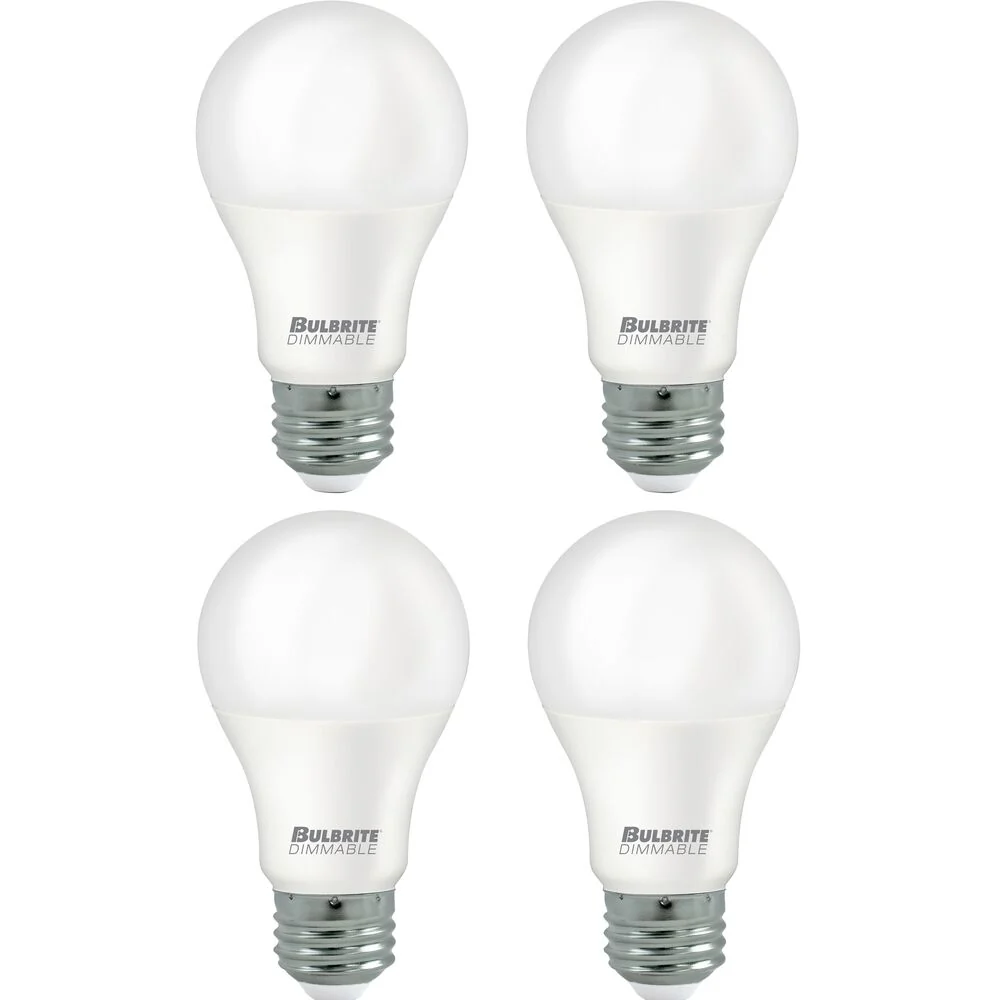 Bulbrite Pack of (4) 11 Watt Dimmable Frost A19 LED Light Bulbs with Medium (E26) Base, 3000K Soft White Light, 1100 Lumens - Cheap-Us