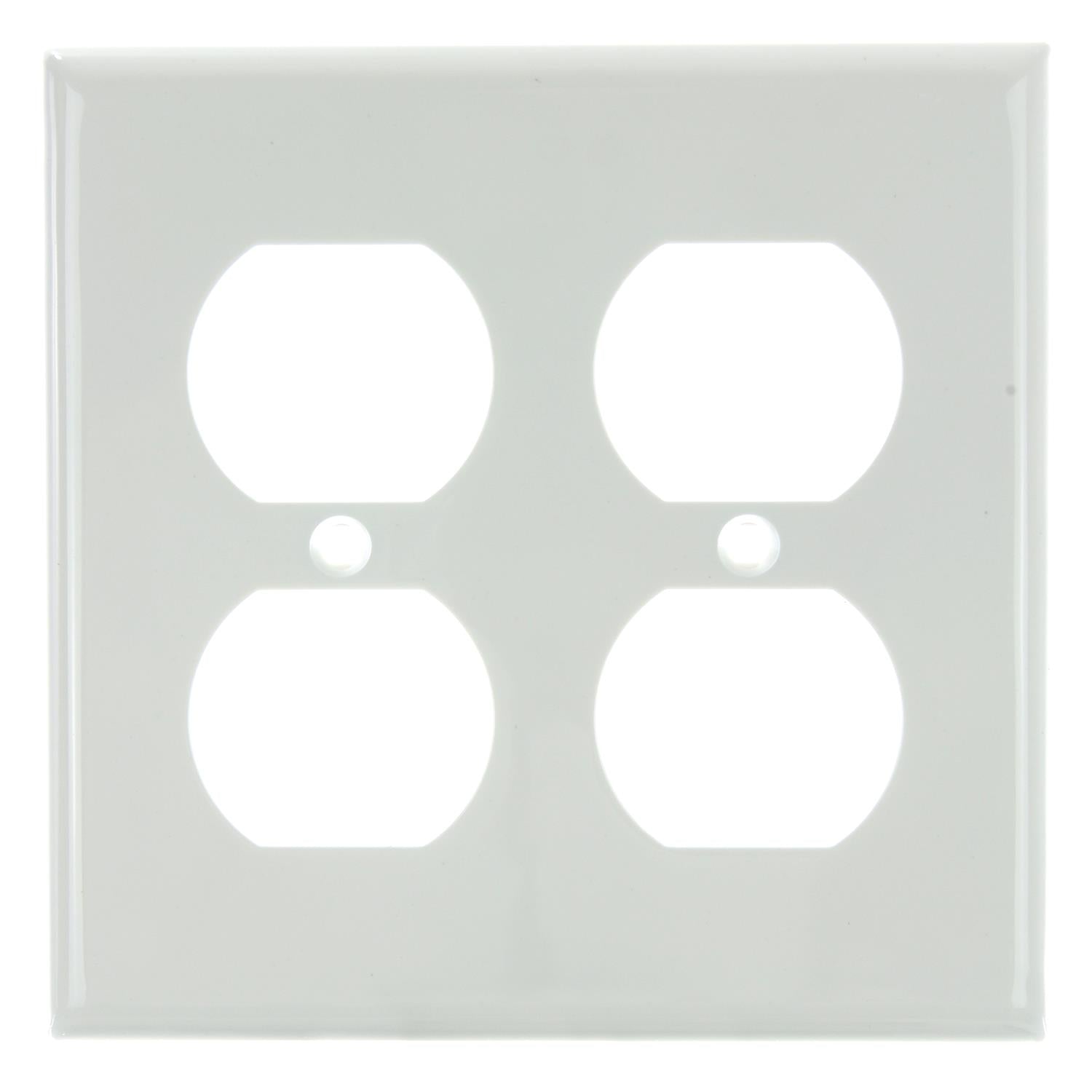 Sunlite E212/W 2 Gang Duplex Receptacle Plate, White - Cheap-Us