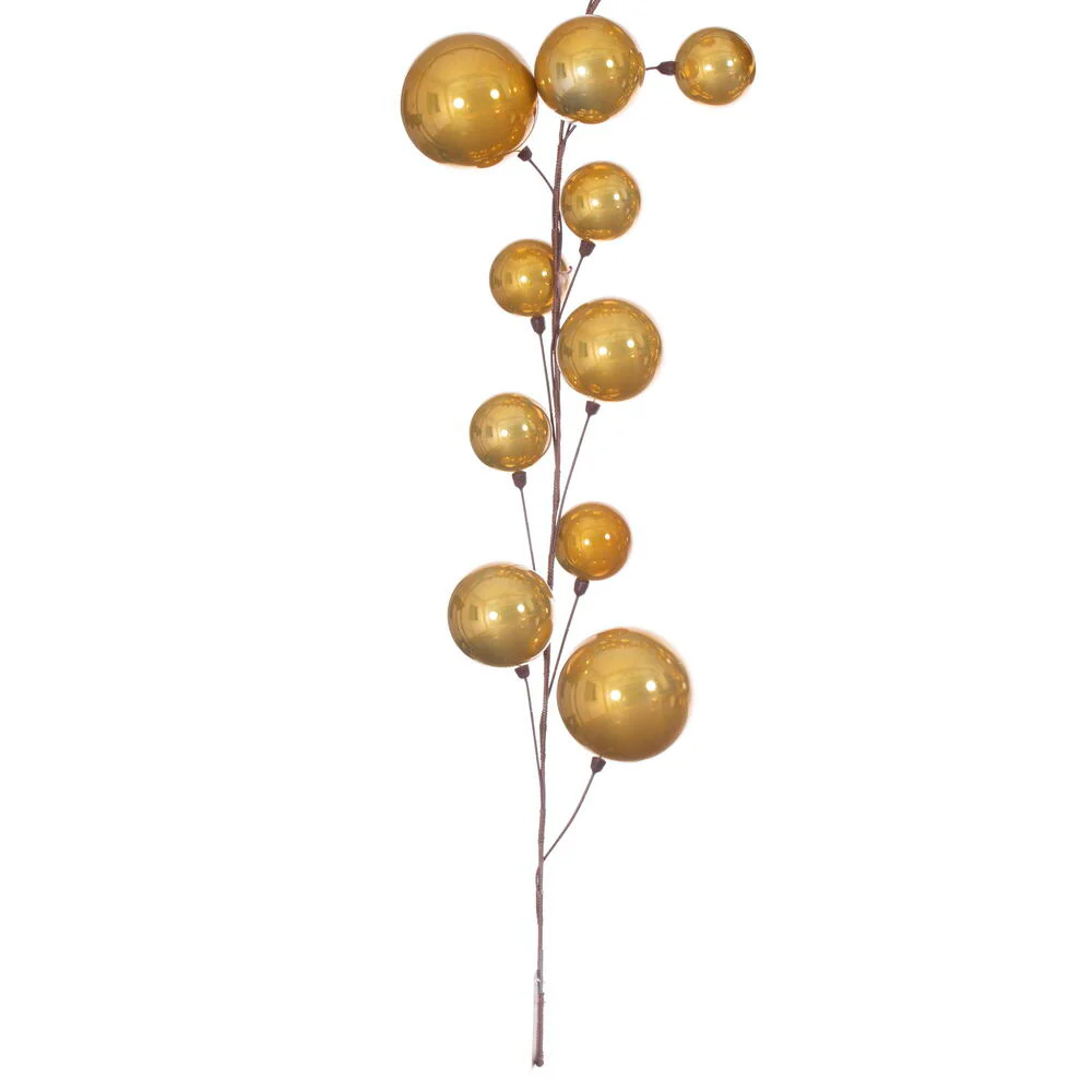 Vickerman 10' Gold Pearl Branch Ball Wire Garland. - Cheap-Us