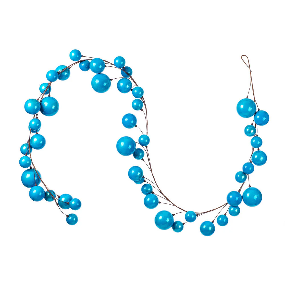 Vickerman 10' Turquoise Pearl Branch Ball Wire Garland. - Cheap-Us