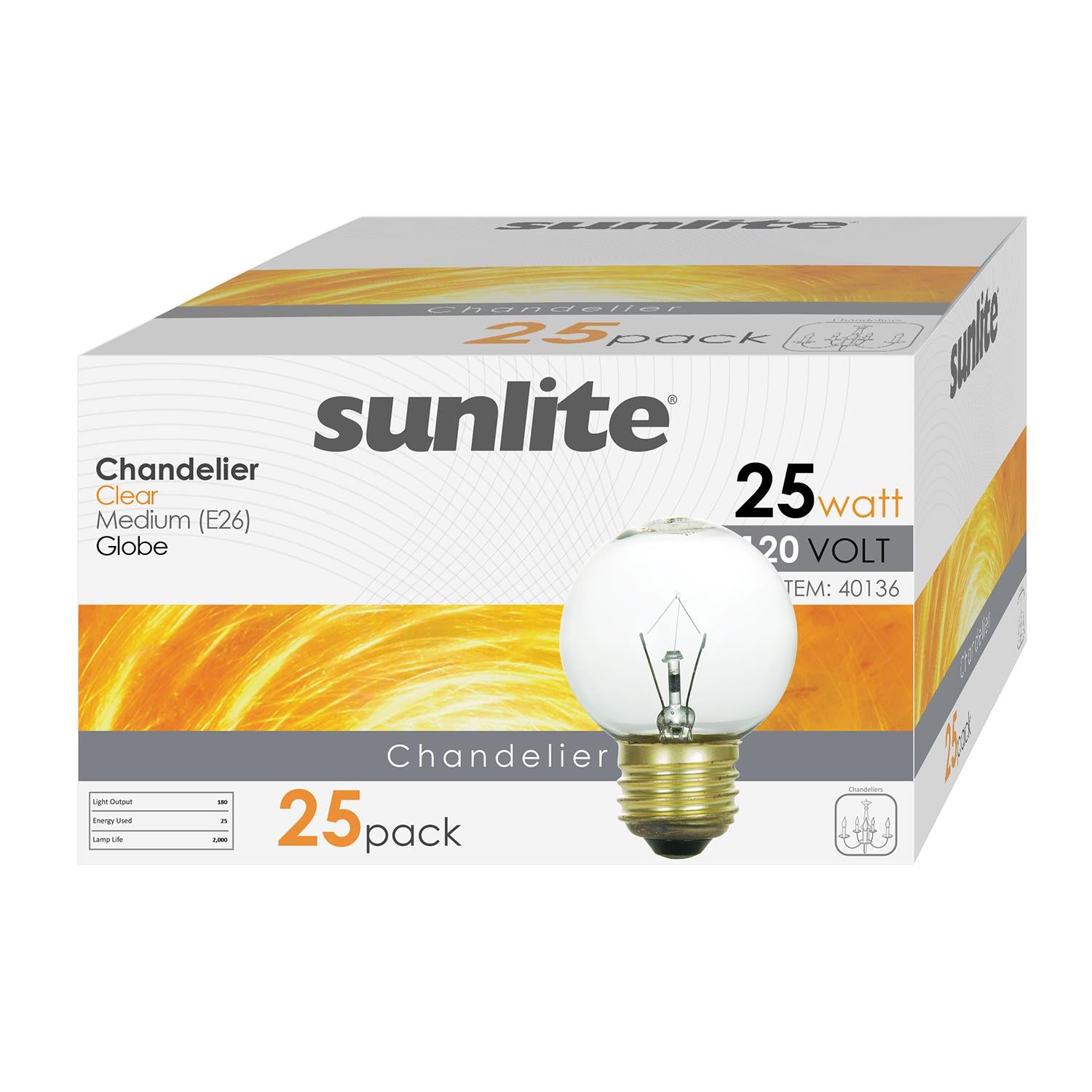 Sunlite 25 Watt G16 Globe, Medium Base, Clear - Cheap-Us