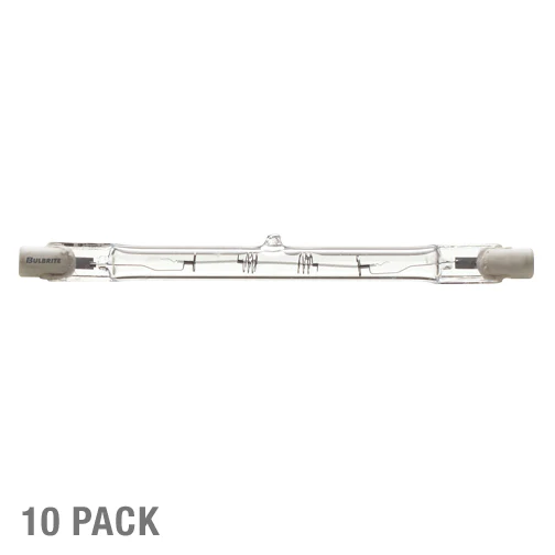 Bulbrite Pack of (10) 300 Watt 120V Dimmable Clear T3 Halogen Mini Light Bulbs with Double Ended (RSC) Base, 2900K Soft White Light - Cheap-Us