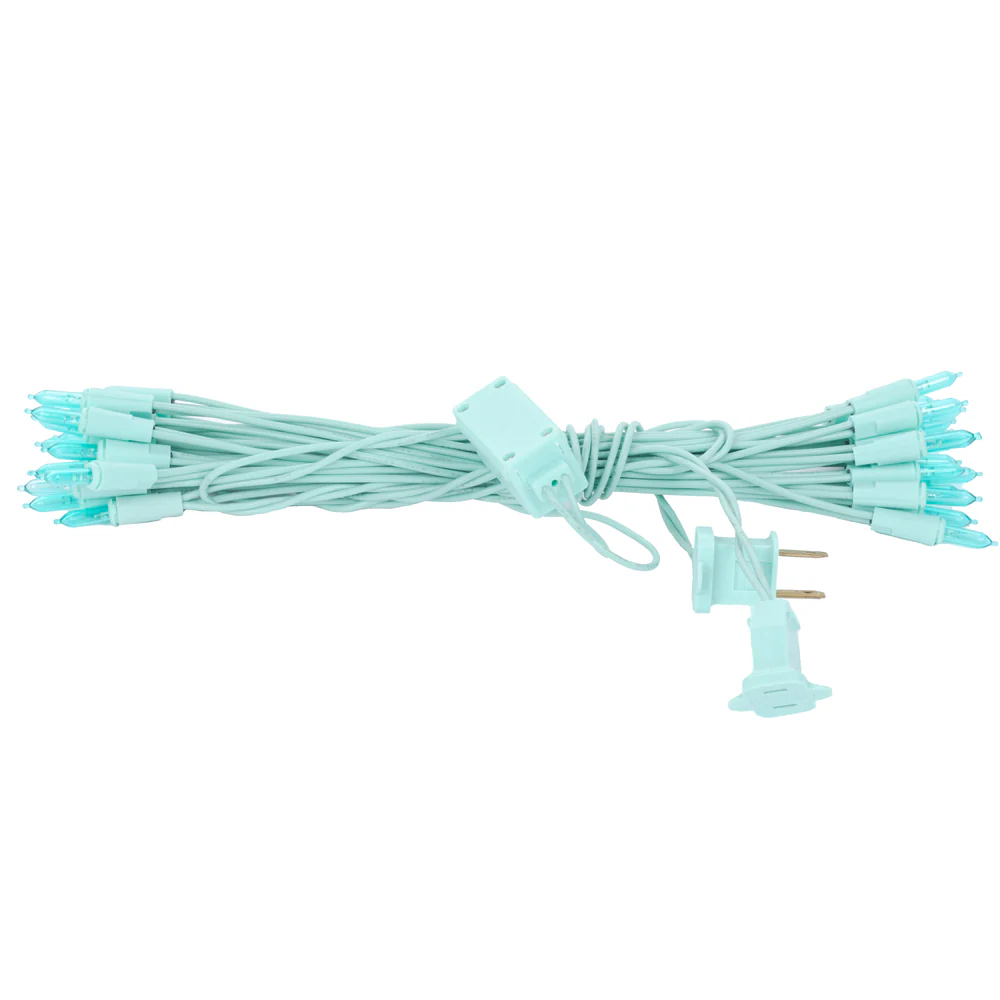Vickerman 35 LED Aqua Dura-Lit Light on Aqua Wire, 26' Christmas Light Strand - Cheap-Us