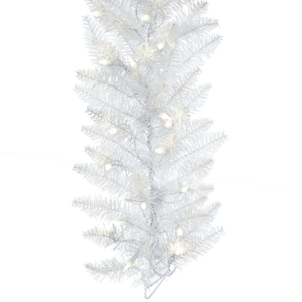 Vickerman 9' White Artificial Christmas Garland Warm White Dura-Lit LED lights - Cheap-Us