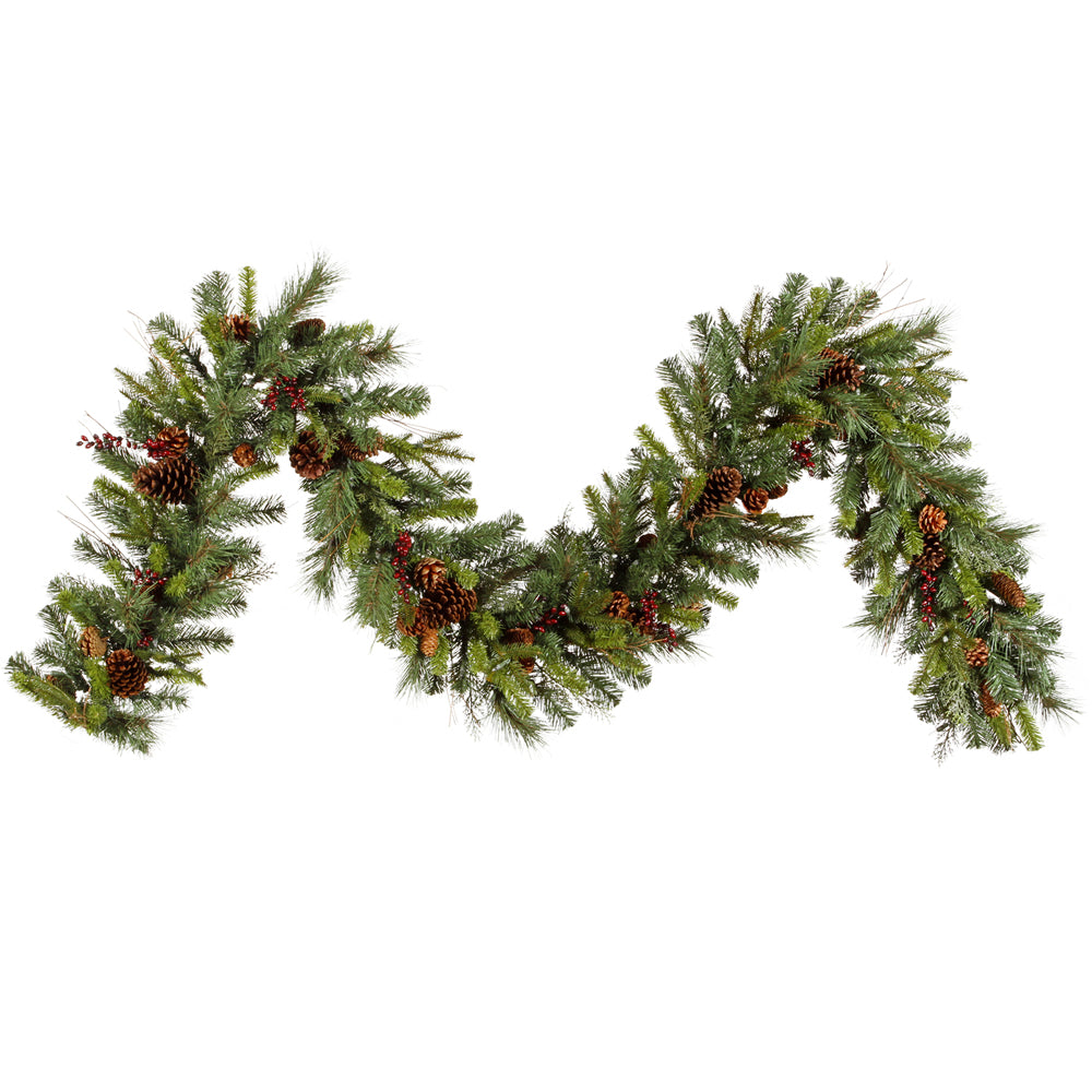 Vickerman 9' Cibola Mixed Berry Artificial Christmas Garland Unlit - Cheap-Us