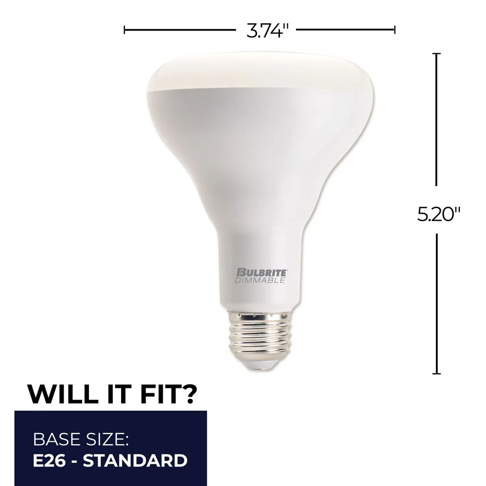 Bulbrite LED BR30 Dimmable Medium Screw Base (E26) Light Bulb 65 Watt Equivalent 2700K, Frost 24-Pack - Cheap-Us