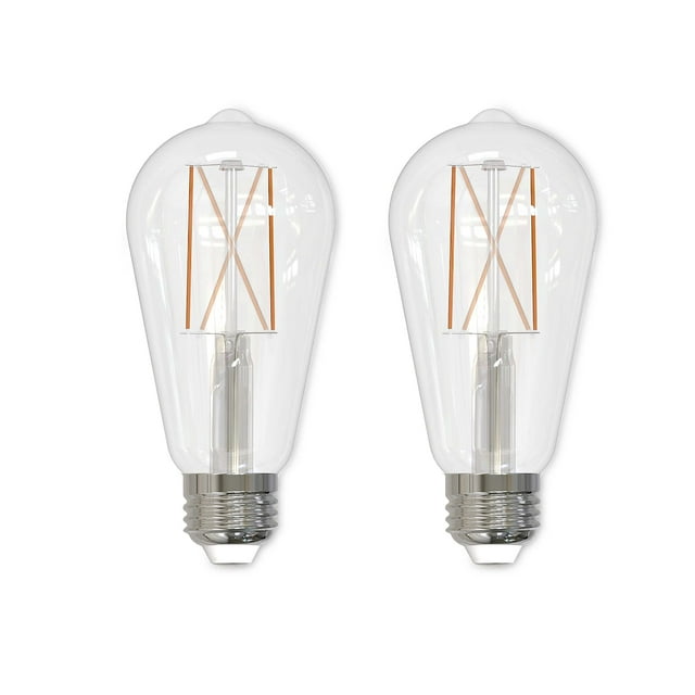 Bulbrite Pack of (2) 8.5 Watt Dimmable Clear ST18 LED Light Bulbs with Medium (E26) Base, 2700K Warm White Light, 850 Lumens - Cheap-Us
