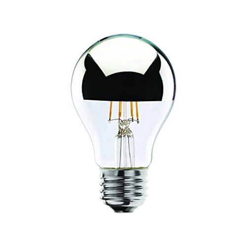 Bulbrite LED4A19/27K/FIL/HM 4 Watt LED Half Chrome Filament A19 Bulb, Medium (E26) Base, Half Chrome-Warm White Finish - Cheap-Us