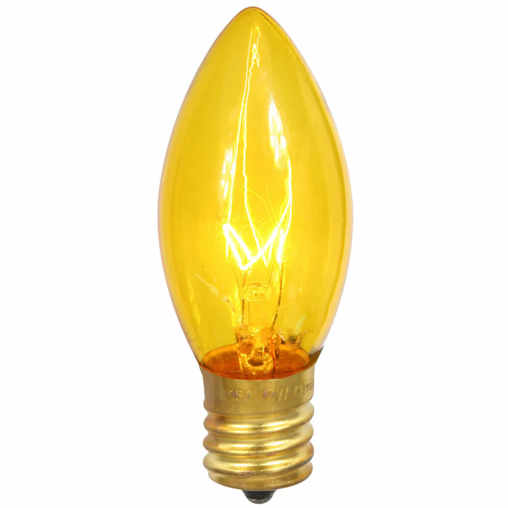 Vickerman C9 Transparent Gold Replacement Bulb 7 Watt 130 Volt UL E17 Base box of 25 - Cheap-Us