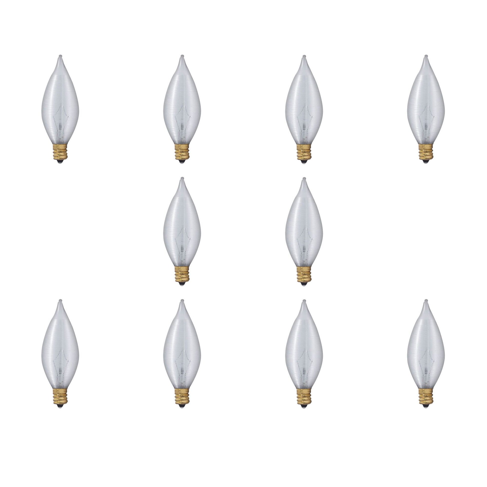 BULBRITE INCANDESCENT C11 CANDELABRA SCREW (E12) 40W DIMMABLE LIGHT BULB SATIN 10PK (430040) - Cheap-Us