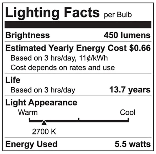 Luxrite LED PAR16 5.5W Bulb, 2700K - Warm White, 450 Lumens, 80 CRI, White Finish, Dimmable, Pack of 6 (LR21400) - Cheap-Us