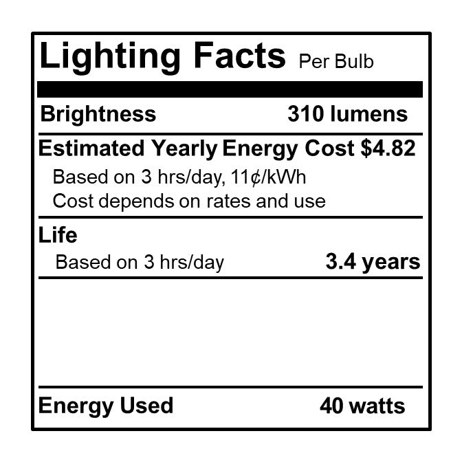 Bulbrite Pack of (25) 40 Watt Dimmable Satin Finish C15 Spunlite Incandescent Light Bulbs with Medium (E26) Base - Cheap-Us
