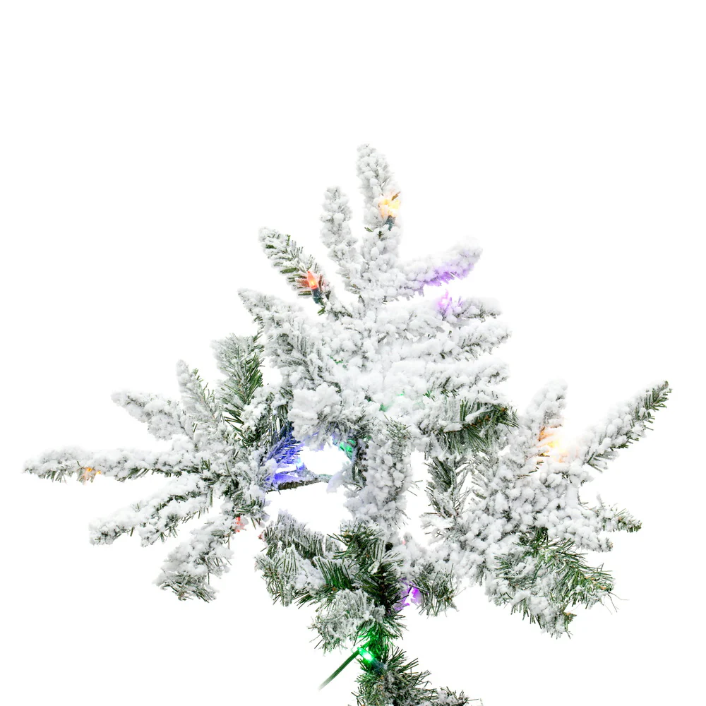 Vickerman 9' Flocked Utica Fir Artificial Christmas Tree Multi-Colored LED Lights - Cheap-Us
