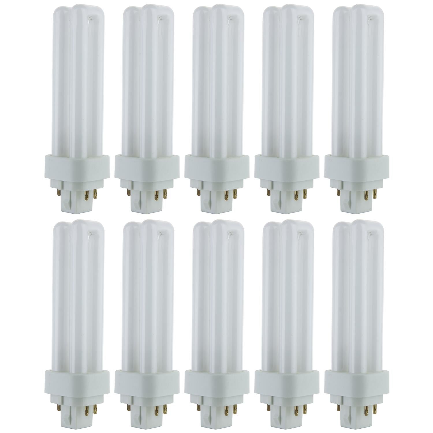 Sunlite 13 Watt PLD 4-Pin Double U-Shaped Twin Tube, G24Q-1 Base, Warm White - Cheap-Us