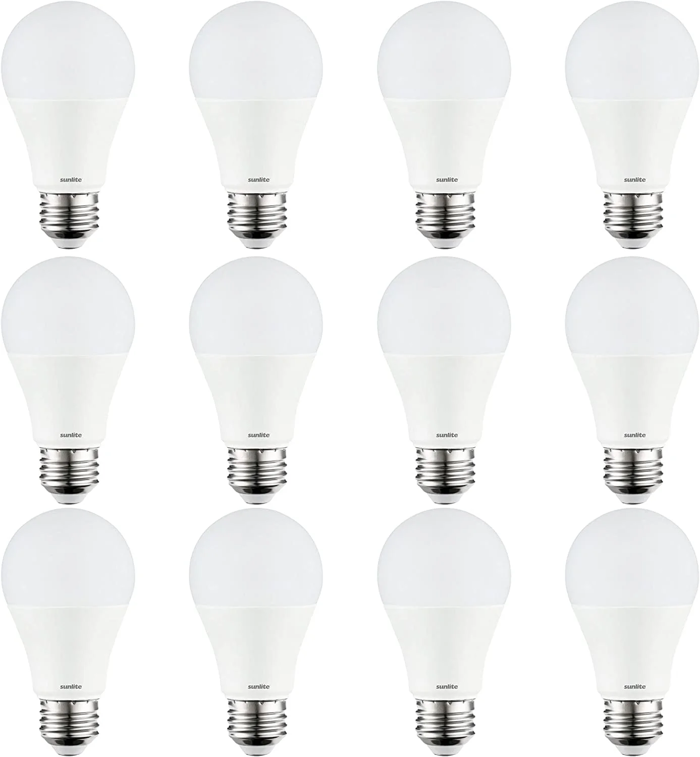 Sunlite 88348-SU LED A19 Standard Light Bulb, 5.5 Watts (40 Watt Equivalent), 450 Lumens, Medium Base (E26), Dimmable, UL Listed, Energy Star, 4000K Cool White, Pack OF 12 - Cheap-Us