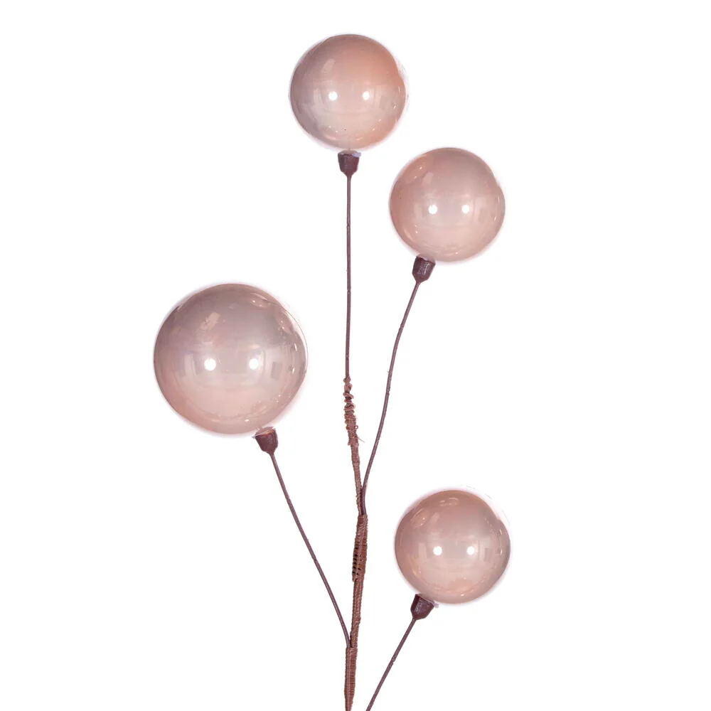 Vickerman 10' Rose Gold Pearl Branch Ball Wire Garland. - Cheap-Us