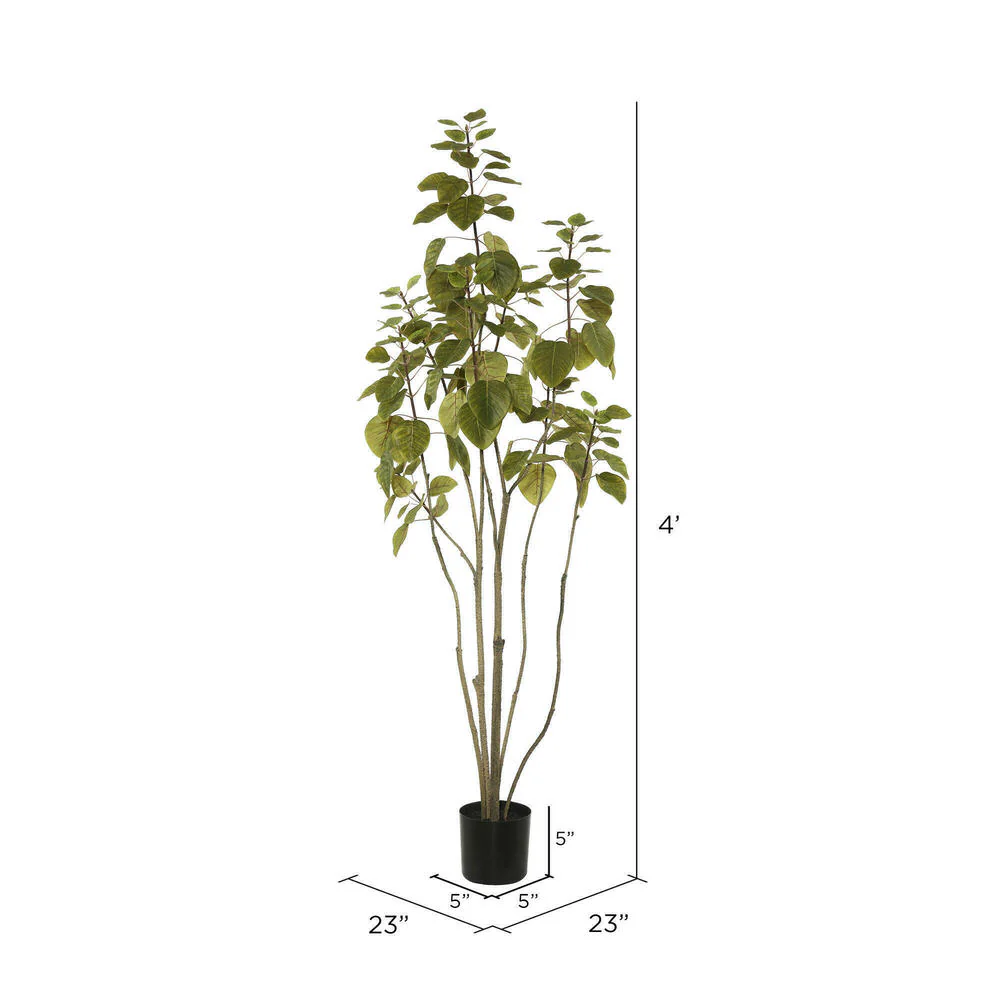 Vickerman 4' Artificial Green Potted Cotinus Coggygria Tree. - Cheap-Us