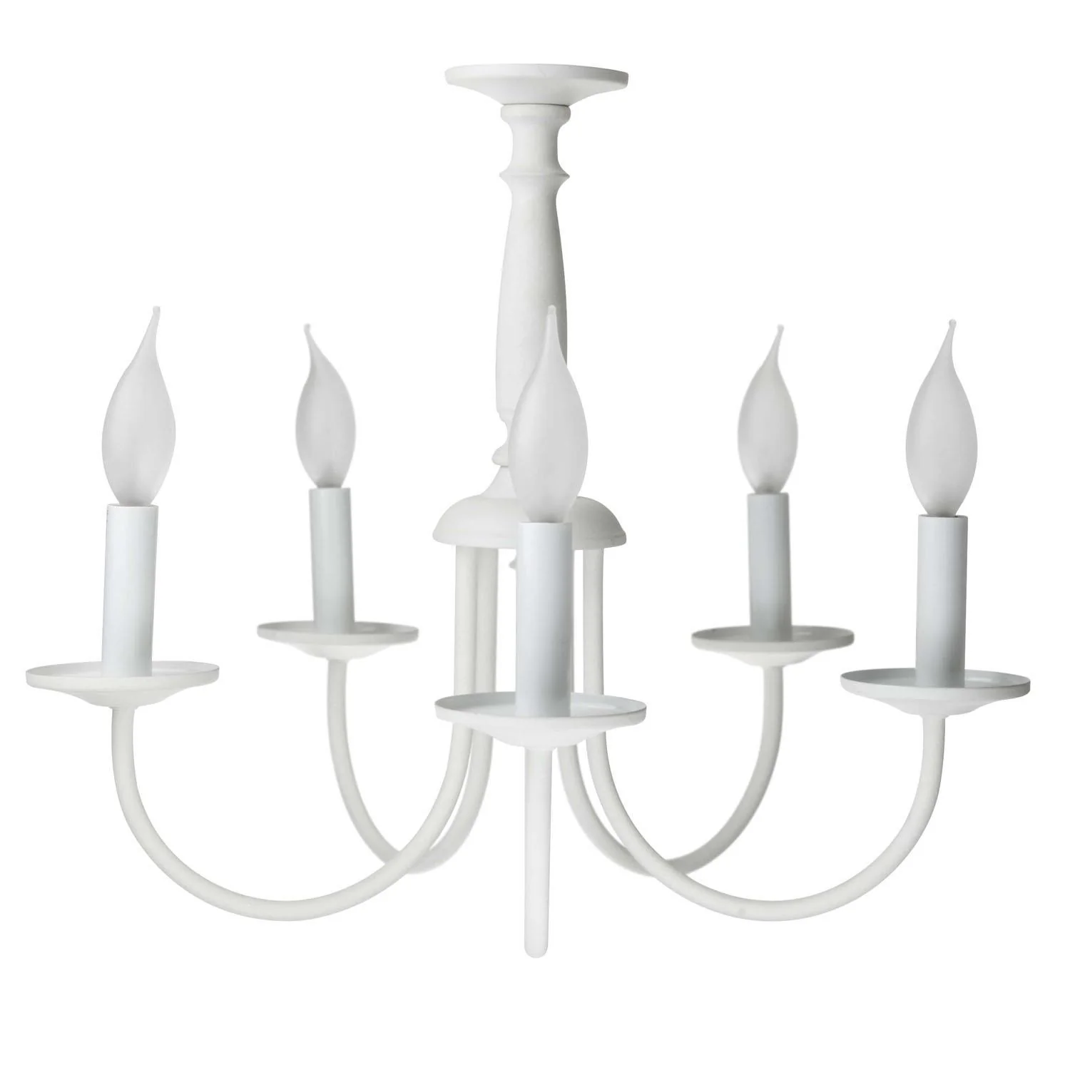 Sunlite 5 Branch Chandelier Ceiling Fixture, White Textured Finish - Cheap-Us