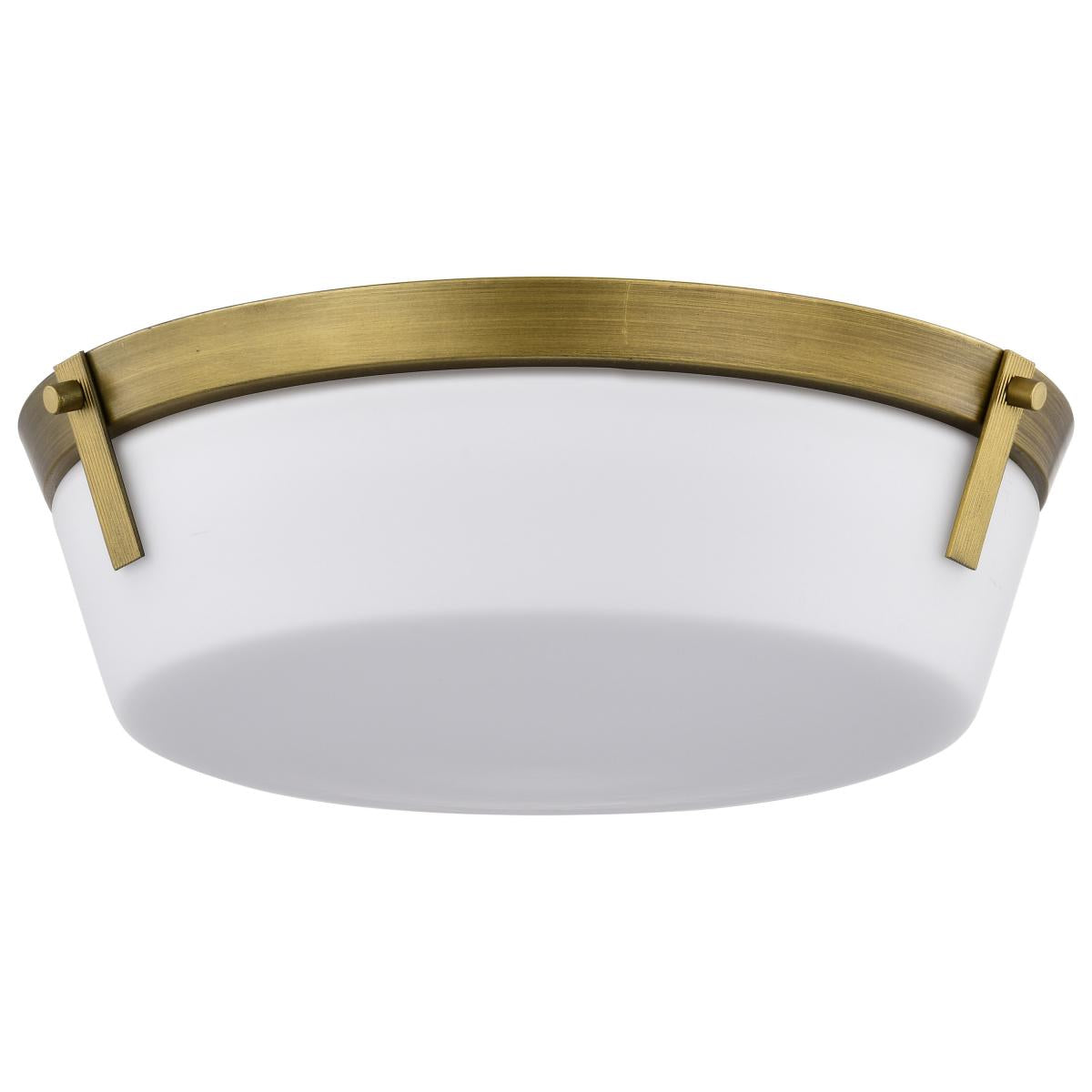 Satco Nuvo Rowen Round 3/4 Light Flush/Semi-Flush Mount Light Fixture With Etched White Glass - Natural Brass/Brushed Nickel - 60W - 120V - Cheap-Us