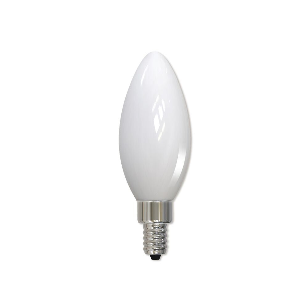 Bulbrite LED Filament Bulb, Milky Finish, 3000K, Fully Compatible Dimming, 4.5 Watts, E12 Candelabra Base, 400 Lumens, 120V, Soft White Light 24-Pack - Cheap-Us