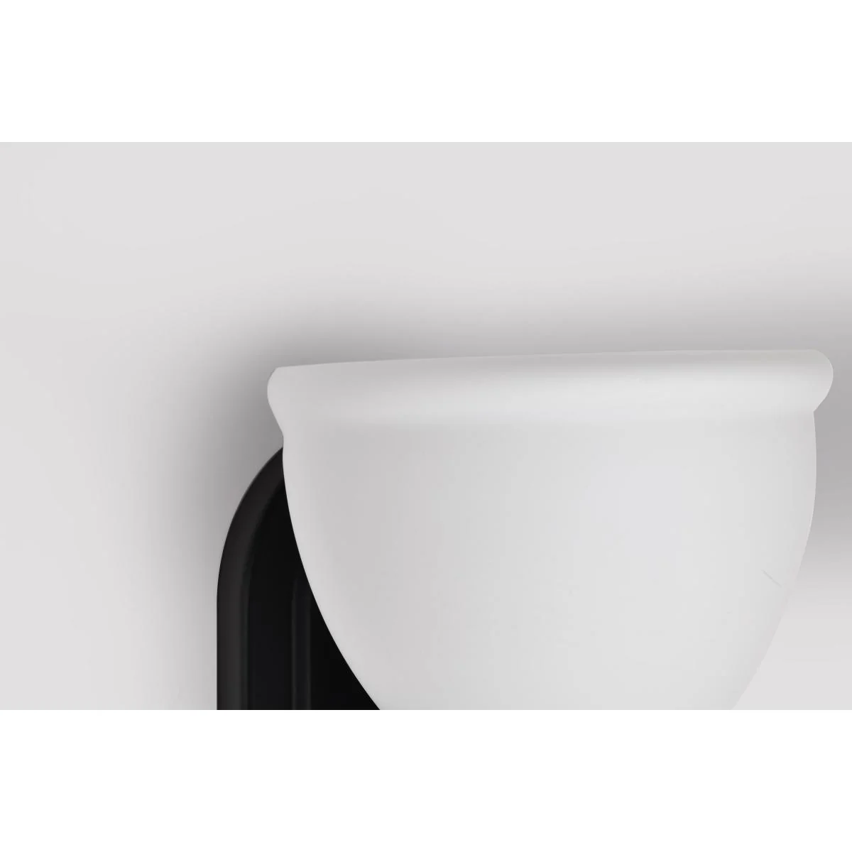 60-8021 RUSSEL 1 LIGHT VANITY Russel; 1 Light Vanity; Matte Black with Satin White Glass - Cheap-Us