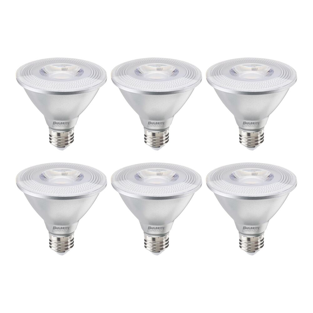 Bulbrite Pack of (6) 10 Watt Dimmable Flood PAR30SN Medium (E26) LED Bulb - 800 Lumens, 2700K, and 90 CRI - Cheap-Us