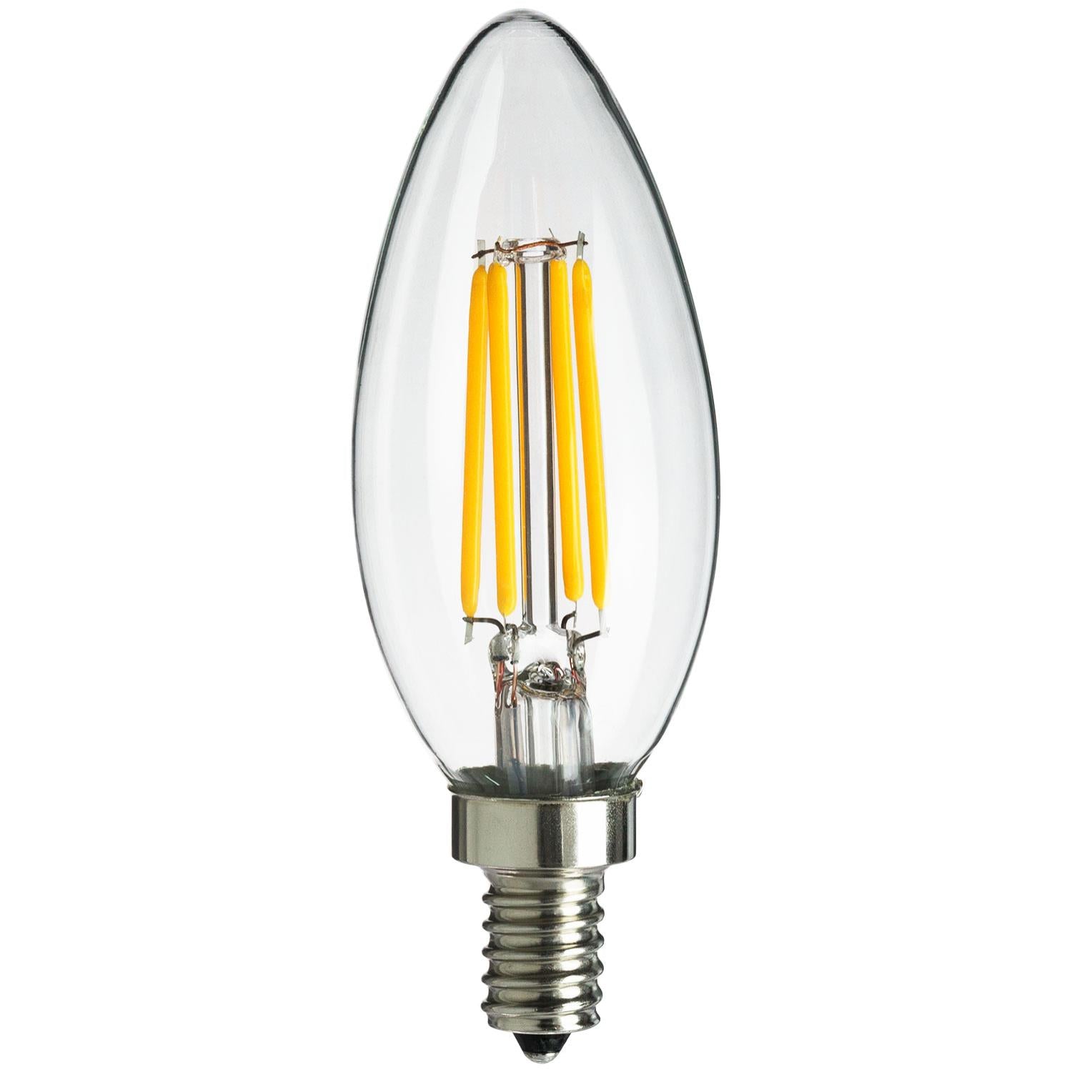 Sunlite LED Vintage Chandelier 4W (40W Equivalent) Light Bulb Candelabra (E12) Base, Warm White - Cheap-Us