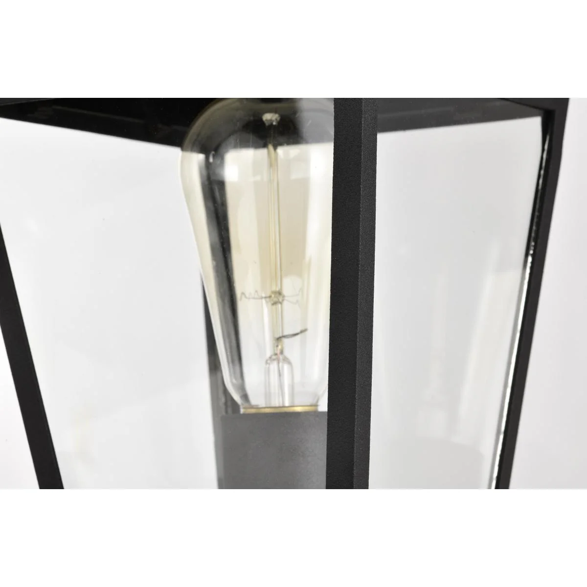 60-5745 JASPER 1LT OUTDOOR POST Jasper Collection Outdoor 14 inch Post Light Pole Lantern; Matte Black Finish with Clear Glass - Cheap-Us