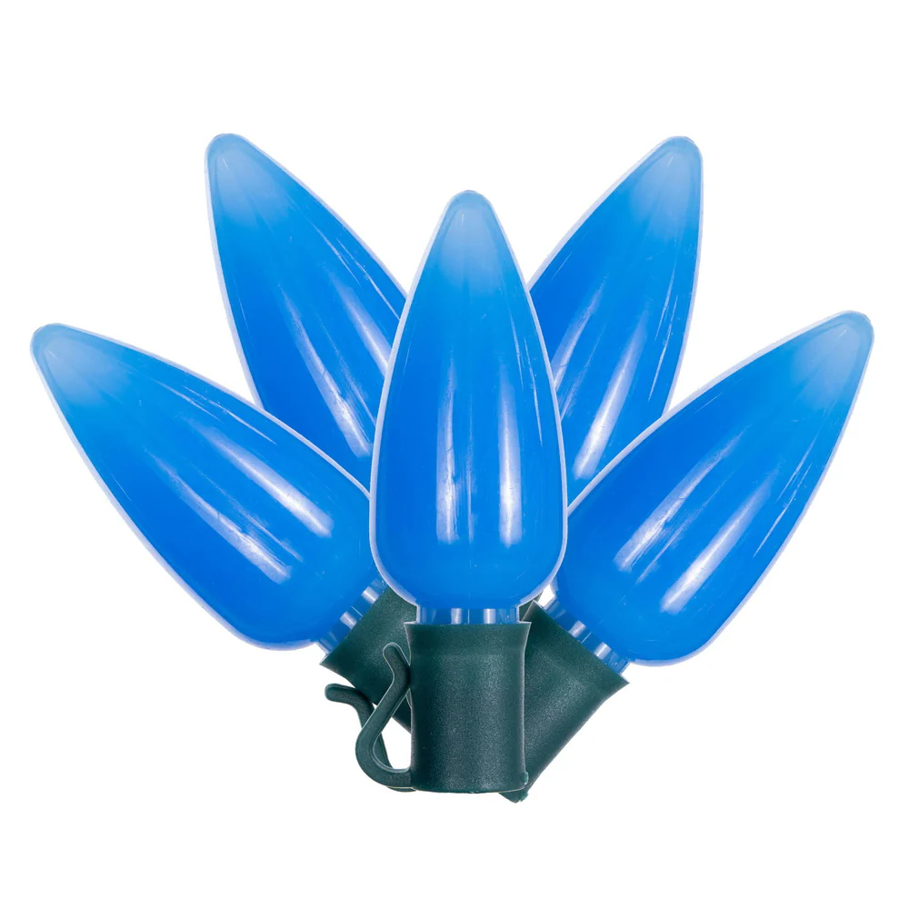 Vickerman 25 Teal Ceramic C9 LED Light on Green 22AWG Wire, 25'.- 2 Pack - Cheap-Us