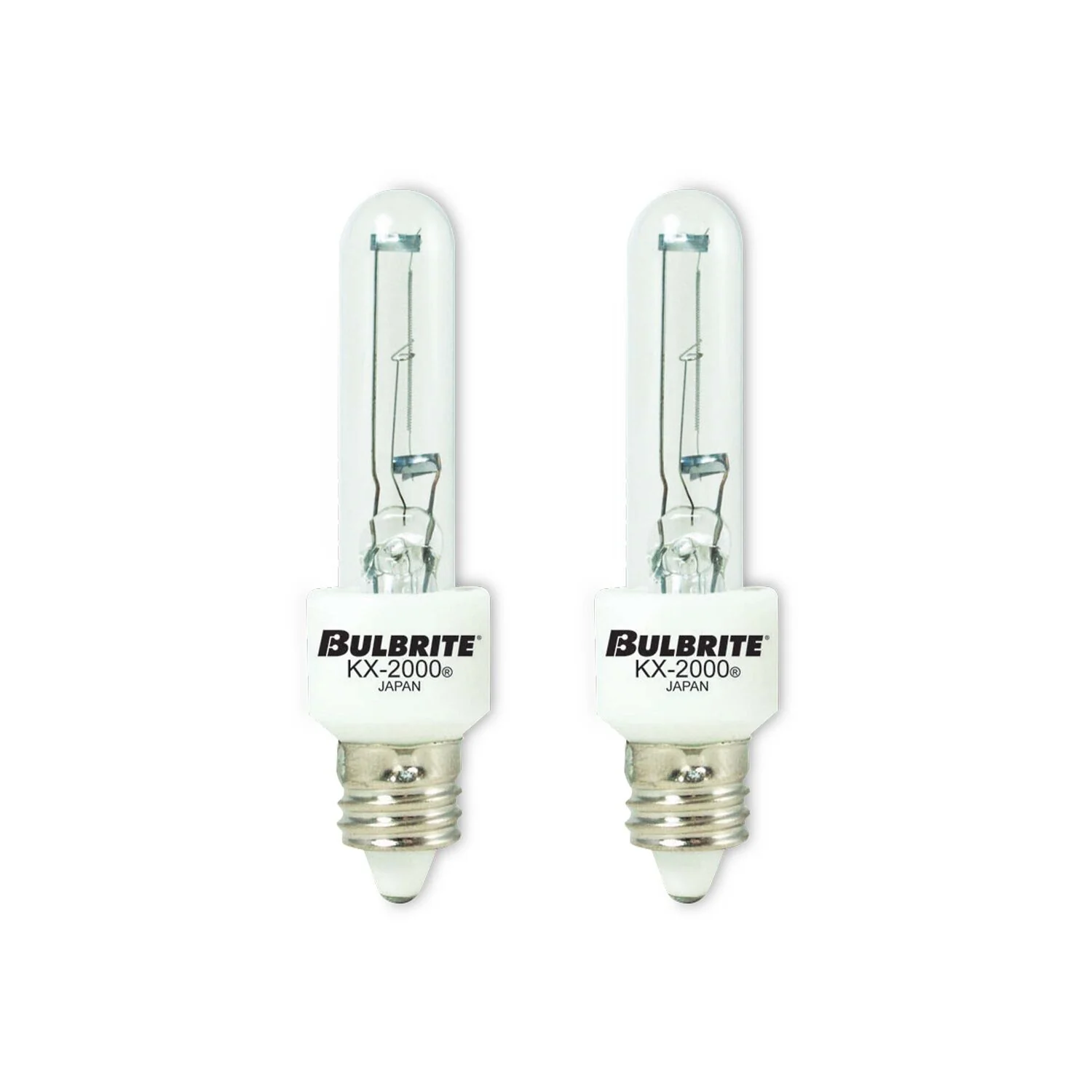 BULBRITE KRYPTON/XENON T3 MINI-CANDELABRA SCREW (E11) 60W DIMMABLE LIGHT BULB 2700K/WARM WHITE 2PK (473160) - Cheap-Us