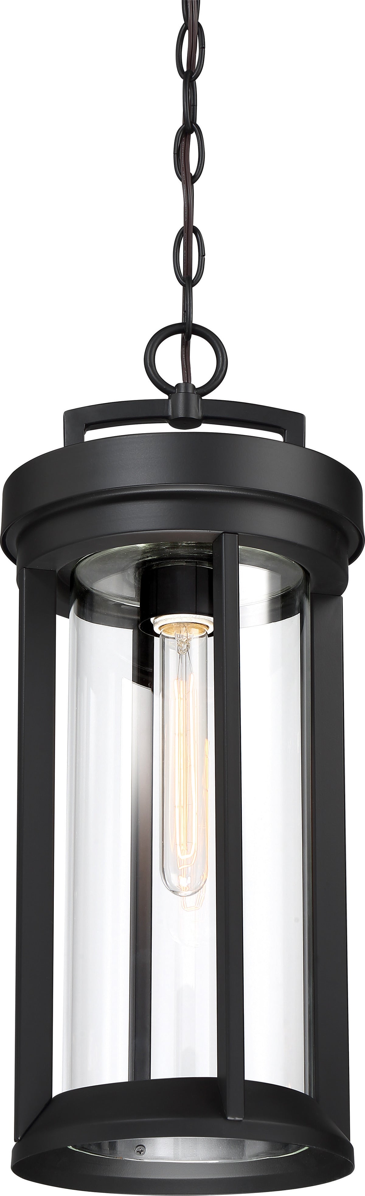 60-6504 HURON 1 LT HANGING LANTERN Huron - 1 Light Hanging Lantern with Clear Glass - Aged Bronze Finish - Cheap-Us