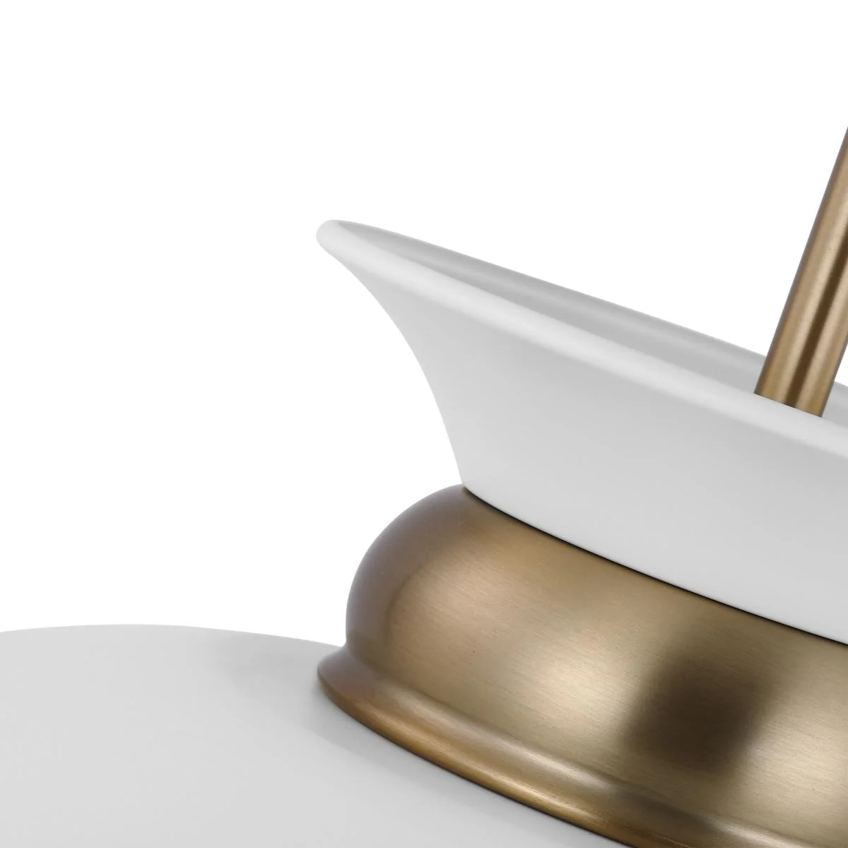 60-7465 PERKINS 1 LT LARGE PENDANT Perkins; 1 Light; Large Pendant; Matte White with Burnished Brass - Cheap-Us