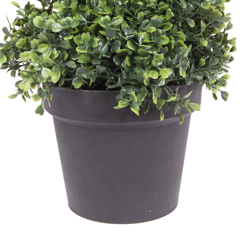 Vickerman 5' Artificial Potted Green Boxwood Spiral Tree. - Cheap-Us