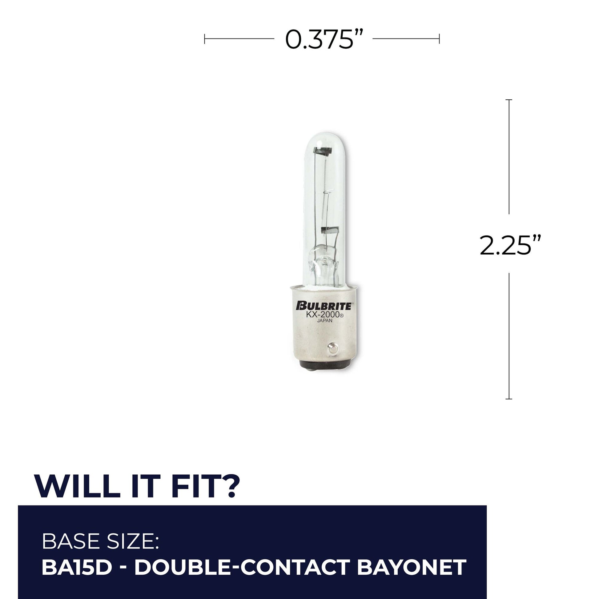 BULBRITE KRYPTON/XENON T3 DOUBLE-CONTACT BAYONET (BA15d) 40W DIMMABLE LIGHT BULB 2700K/WARM WHITE 2PK (473240) - Cheap-Us