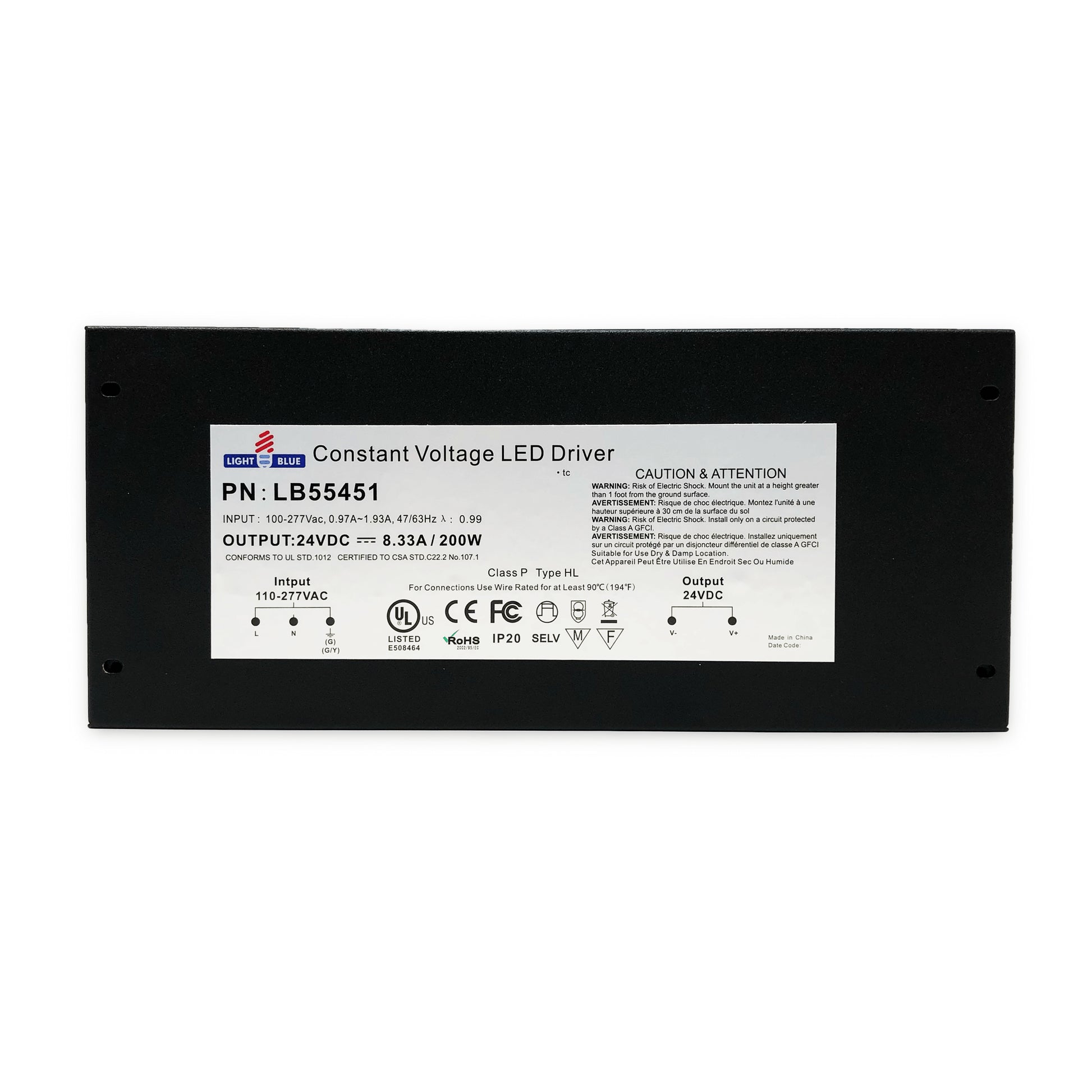 Light Blue USA LED Enclosed Electronic Driver, 200 Watt - Cheap-Us