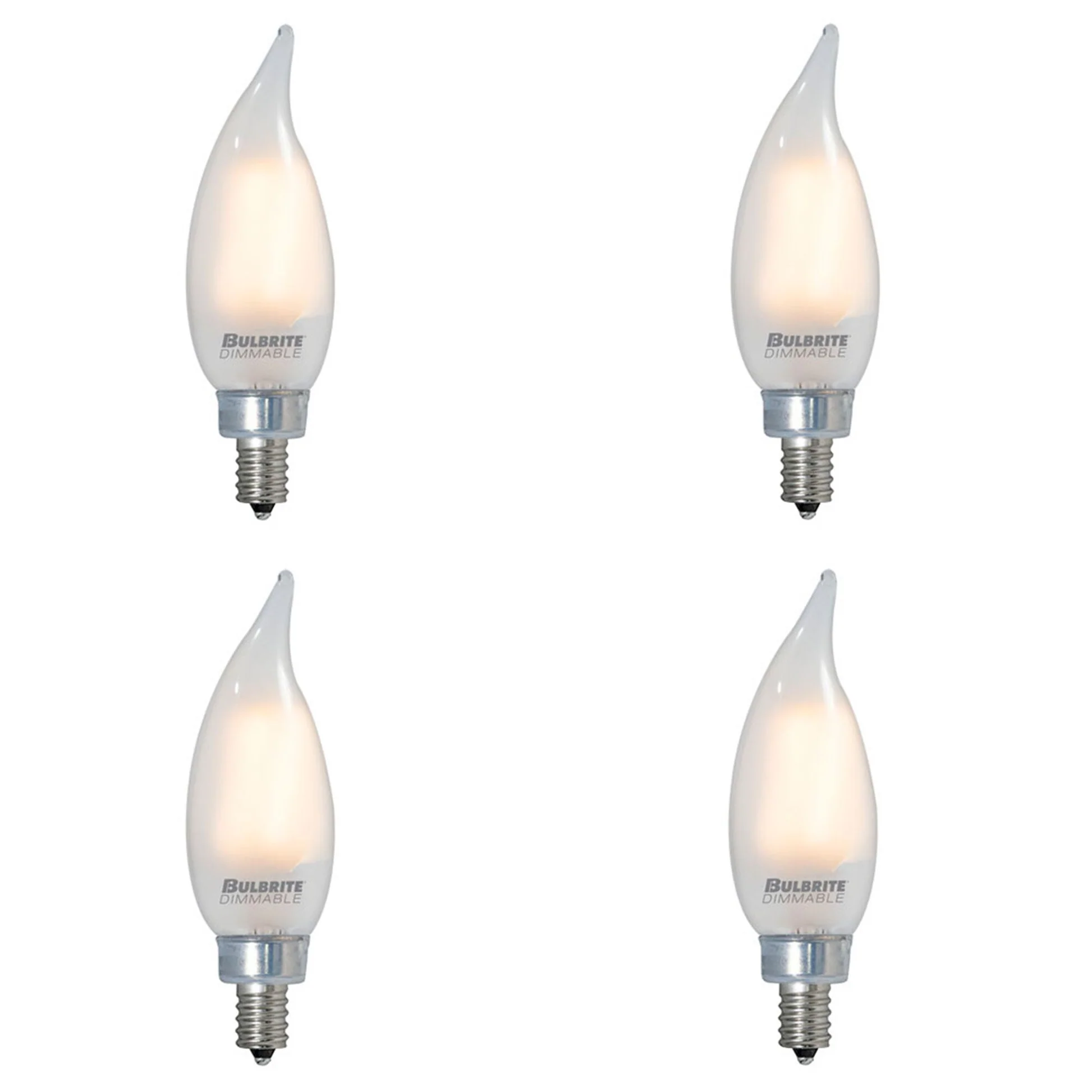 BULBRITE LED CA10 CANDELABRA SCREW (E12) 4.5W DIMMABLE FILAMENT LIGHT BULB 2700K/WARM WHITE 40W INCANDESCENT EQUIVALENT 4PK (776860) - Cheap-Us