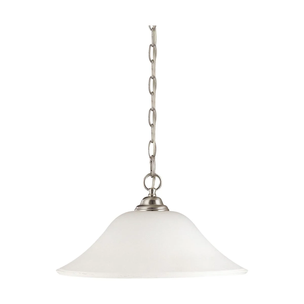 60-1829 DUPONT 1 LT HANGING DOME Dupont - 1 Light Hanging Dome with Satin White Glass - Brushed Nickel Finish - Cheap-Us