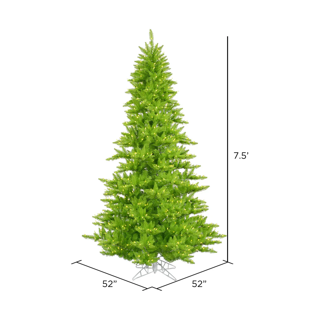 Vickerman 7.5' Lime Fir Artificial Christmas Tree Lime  Dura-lit LED Lights - Cheap-Us