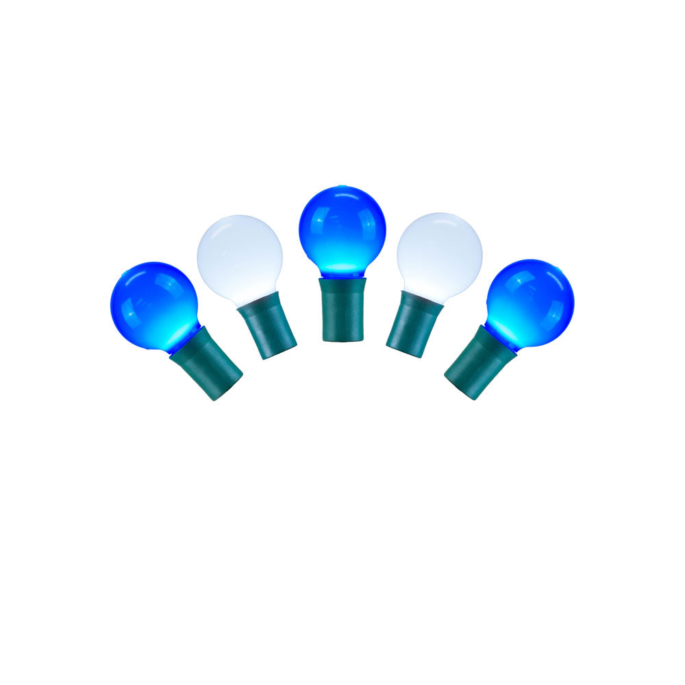 Vickerman 25 Blue-White G30 LED Light on Green Wire, 16' Christmas Light Strand- 2 Pack - Cheap-Us