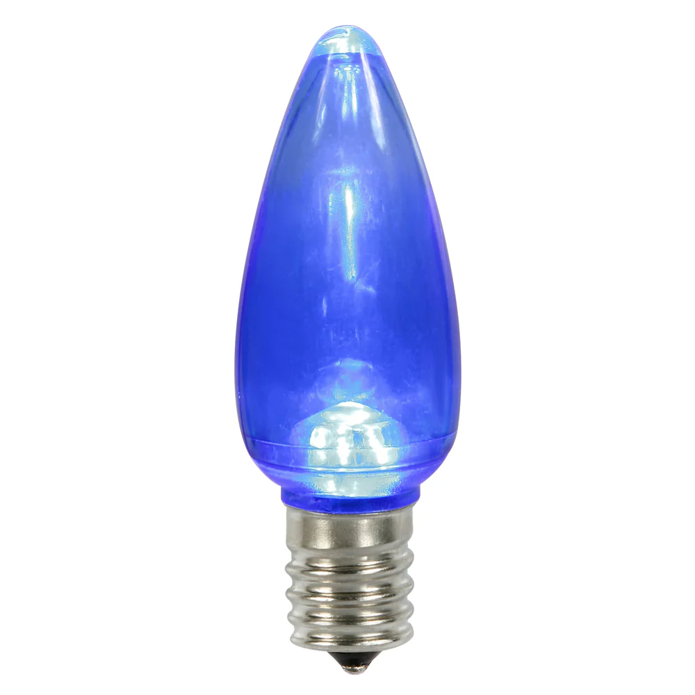 Vickerman C9 Twinkle Transparent Plastic LED Blue Dimmable Bulb E17 Nickel Base 25 per bag - Cheap-Us