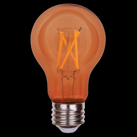 Luxrite LED Filament A19 Light Bulb, E26 Medium Base, 4.5W, Orange Transparent Bulb Finish, Pack of 8 (LR21726) - Cheap-Us