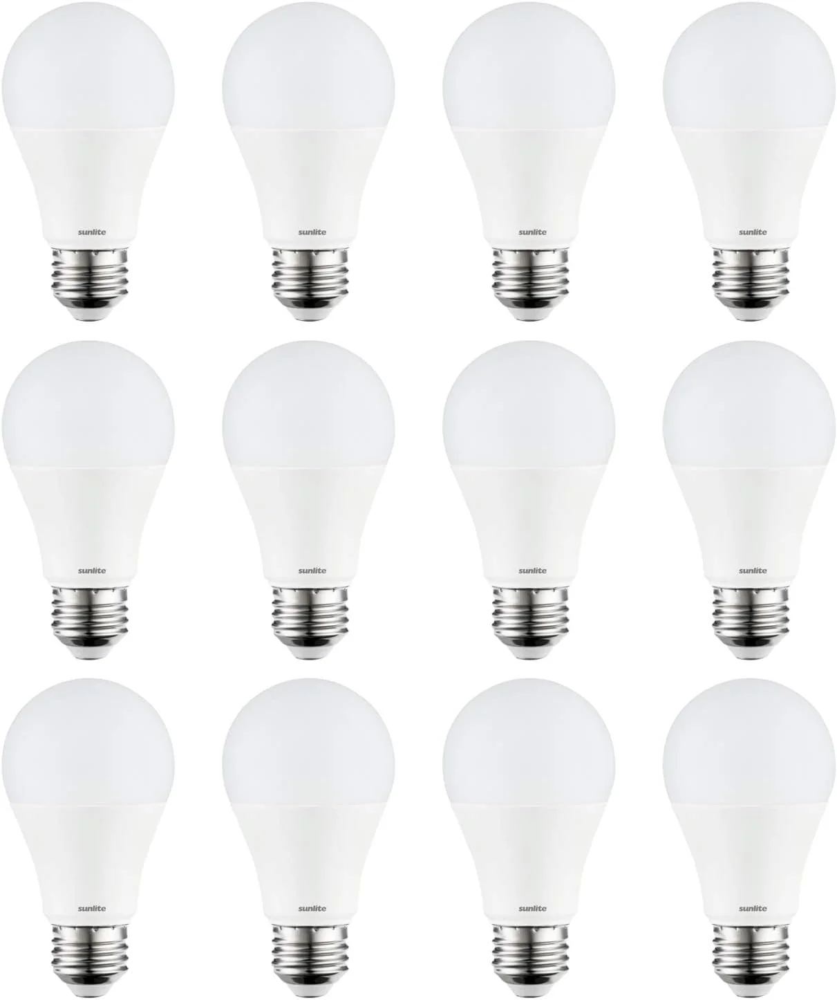 Sunlite 80859-SU LED A19 Light Bulb, Non-Dimmable 11 Watt (75W Equivalent), 1100 Lumens, Medium (E26) Base, UL Listed, 30K - Warm White Pack of 12 - Cheap-Us