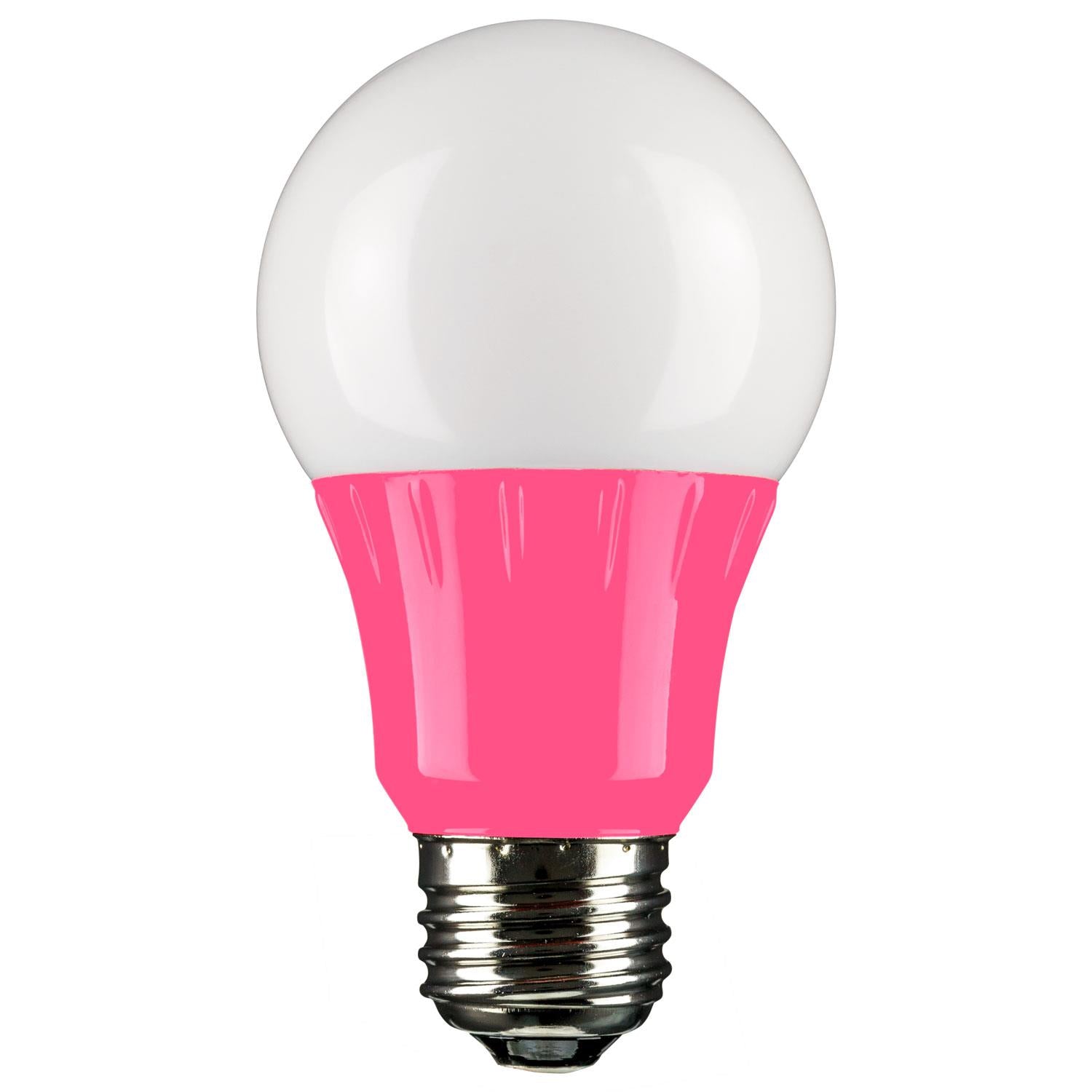 Sunlite LED A Type Colored 3W Light Bulb Medium (E26) Base, Pink - Cheap-Us