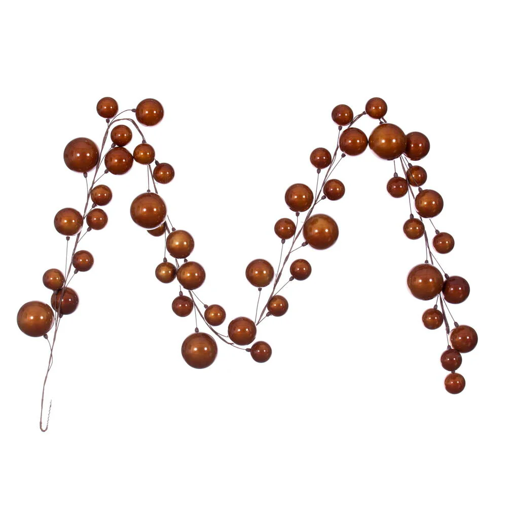 Vickerman 10' Copper Pearl Branch Ball Wire Garland. - Cheap-Us
